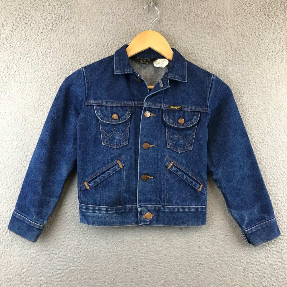 Vintage 70s‎ Wrangler No Fault Denim Jacket Youth Size 10 USA
